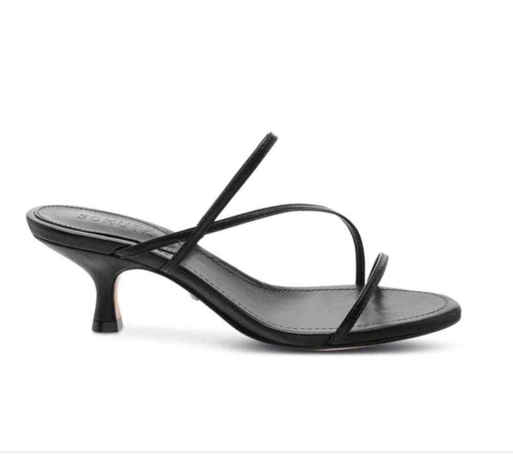 New Schutz Evenise Strappy Kitten-Heel Leather Sandals US7.5